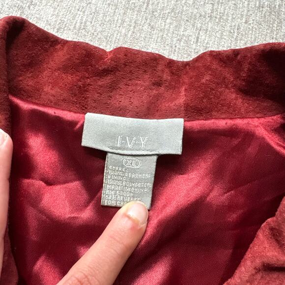 Red Suede Leather Jacket - Picture 4 of 6